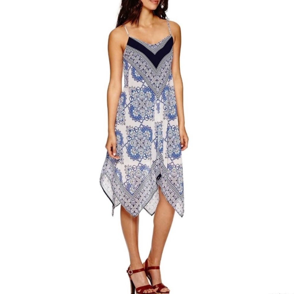 Luxology  Sleeveless Print Hanky Hem Dress